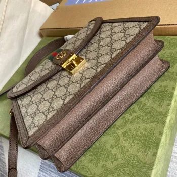 Gucci    651055 Ophidia GG Malá taška s horním madlem Béžová a hnědá