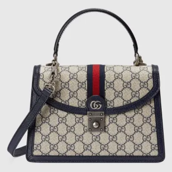 Gucci 651055 Ophidia GG Malá kabelka s horním uchopem Béžová a modrá