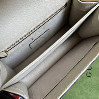 Gucci 651055 Ophidia GG Malá taška s horním uchopem Béžová a bílá