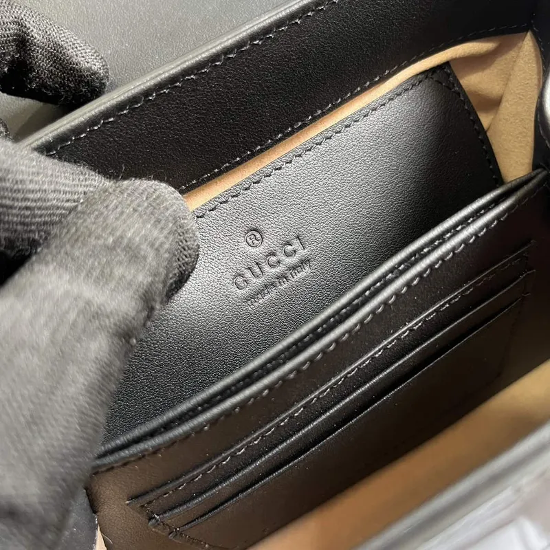 Gucci 703848 Gucci Horsebit 1955 Mini Taška Černá krokodýlí kůže