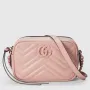 Gucci 634936 GG Marmont Mini Kabelka přes rameno Světle růžová matelassé chevron kůže
