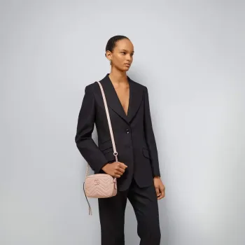 Gucci 634936 GG Marmont Mini Kabelka přes rameno Světle růžová matelassé chevron kůže