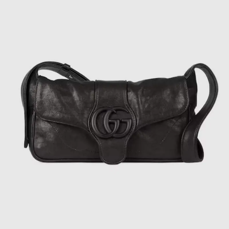 Gucci 767226 Aphrodite Malá ramenní taška Černá měkká kůže