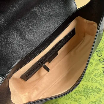 Gucci 767226 Aphrodite Malá ramenní taška Černá měkká kůže