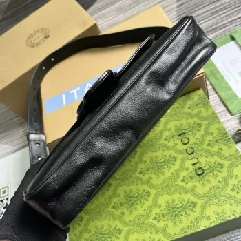 Gucci 767226 Aphrodite Malá ramenní taška Černá měkká kůže