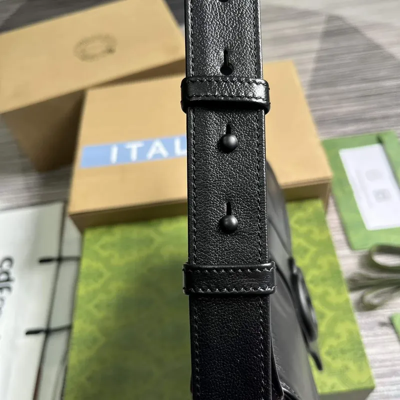 Gucci 767226 Aphrodite Malá ramenní taška Černá měkká kůže