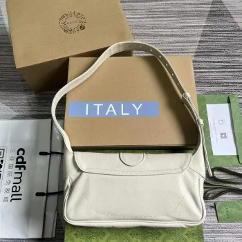 Gucci 767226 Aphrodite Malá ramenní taška Bílá měkká kůže