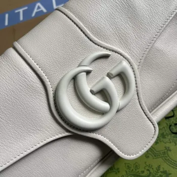 Gucci 767226 Aphrodite Malá ramenní taška Bílá měkká kůže