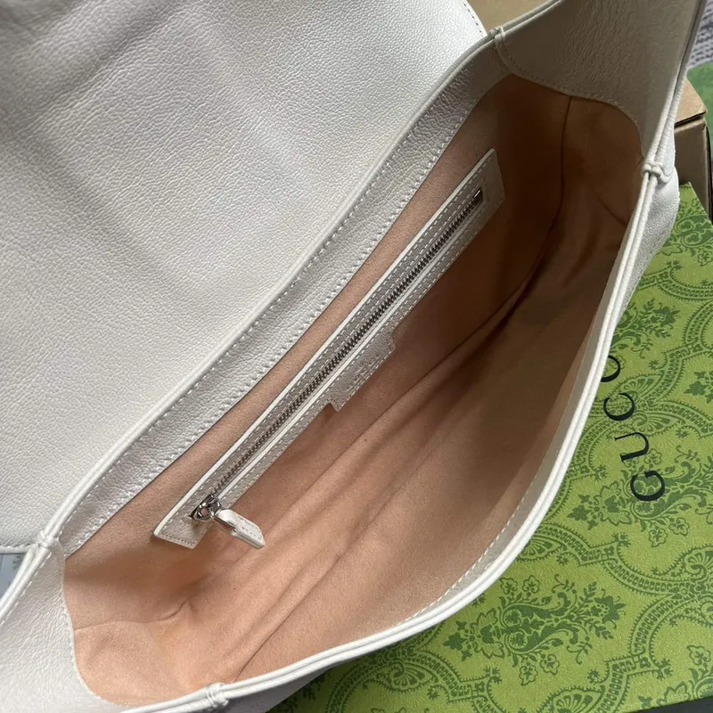 Gucci 767226 Aphrodite Malá ramenní taška Bílá měkká kůže