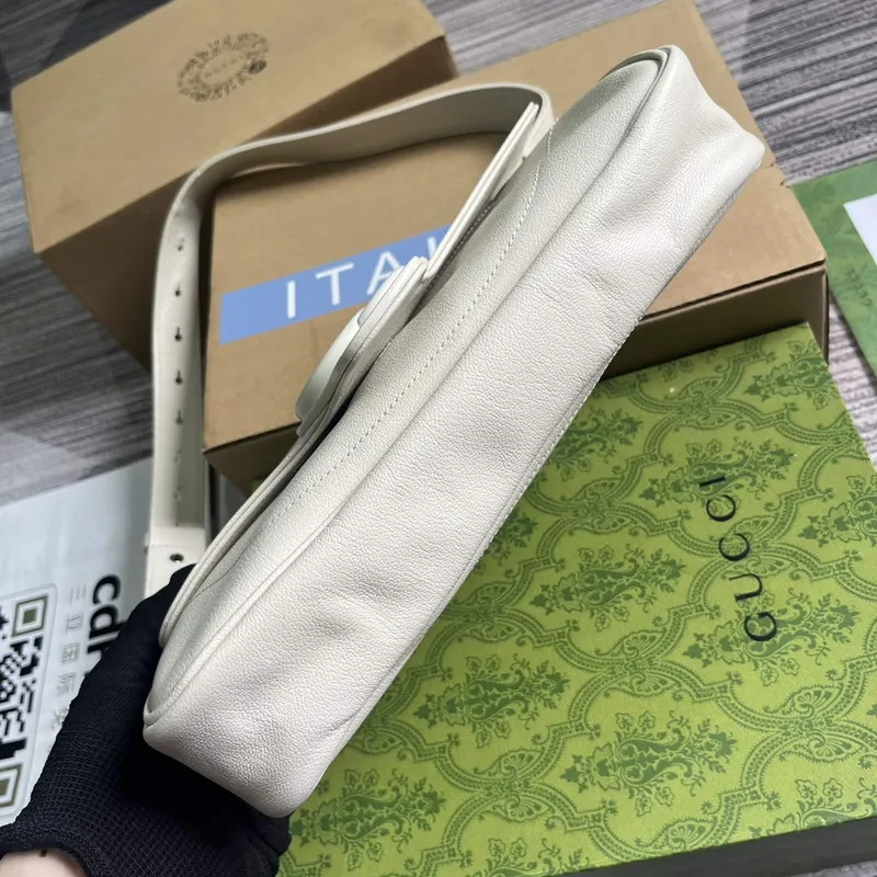 Gucci 767226 Aphrodite Malá ramenní taška Bílá měkká kůže