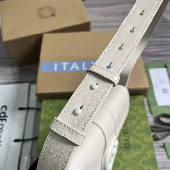 Gucci 767226 Aphrodite Malá ramenní taška Bílá měkká kůže