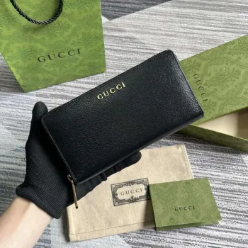 Gucci 772642 Zip Around Peněženka s Gucci Script Černá