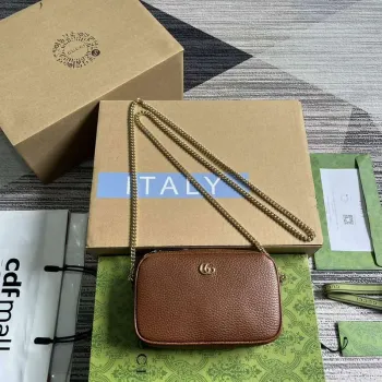 Gucci 772759 GG Marmont Mini Kabelka přes rameno Hnědá