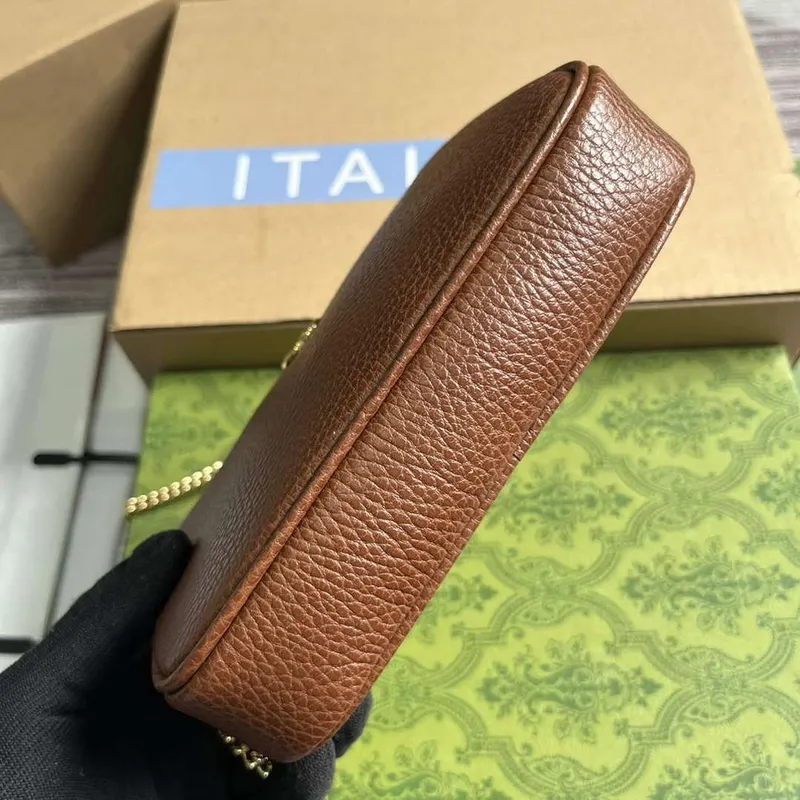 Gucci 772759 GG Marmont Mini Kabelka přes rameno Hnědá