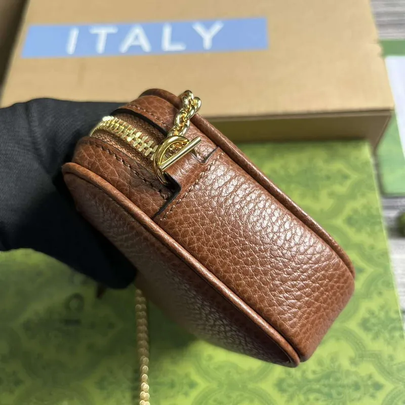 Gucci 772759 GG Marmont Mini Kabelka přes rameno Hnědá