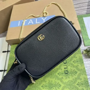 Gucci 772759 GG Marmont Mini Kabelka přes rameno Černá