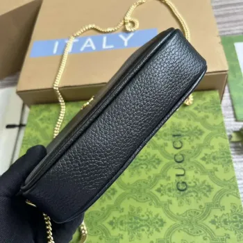 Gucci 772759 GG Marmont Mini Kabelka přes rameno Černá