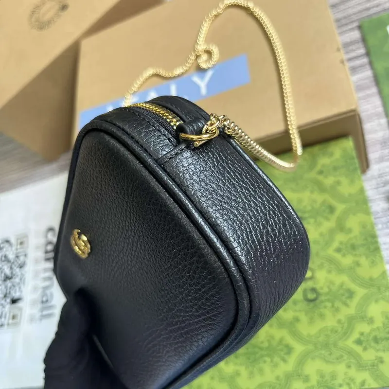 Gucci 772759 GG Marmont Mini Kabelka přes rameno Černá