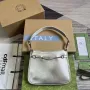 Gucci 764191 Gucci Horsebit Slim Malá Kabelka přes Rameno Metalická Stříbrná
