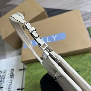 Gucci 764191 Gucci Horsebit Slim Malá Kabelka přes Rameno Bílá