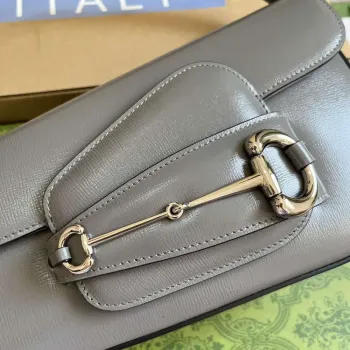 Gucci 764155 Gucci Horsebit 1955 Kabelka přes rameno Šedá