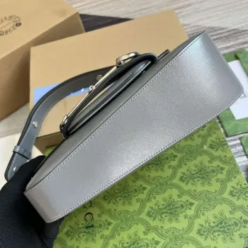 Gucci 764155 Gucci Horsebit 1955 Kabelka přes rameno Šedá