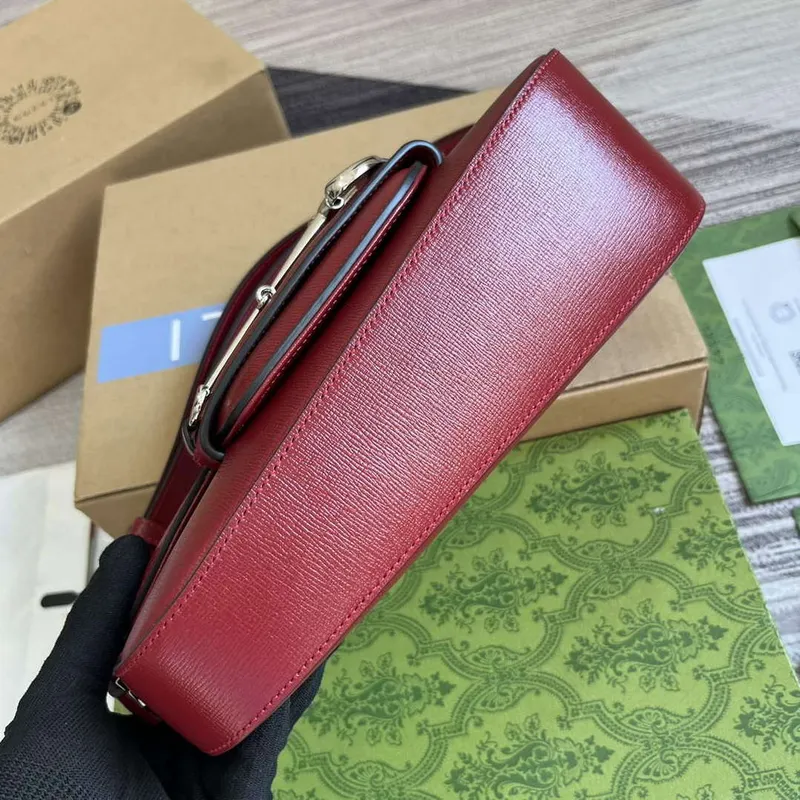 Gucci 764155 Gucci Horsebit 1955 Kabelka přes rameno Červená