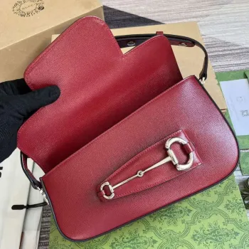 Gucci 764155 Gucci Horsebit 1955 Kabelka přes rameno Červená