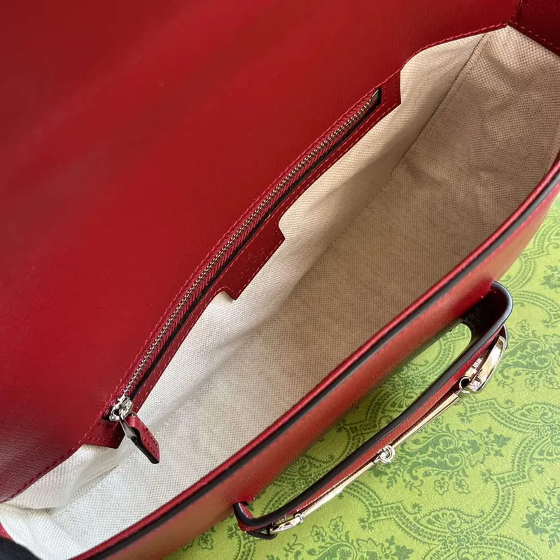 Gucci 764155 Gucci Horsebit 1955 Kabelka přes rameno Červená