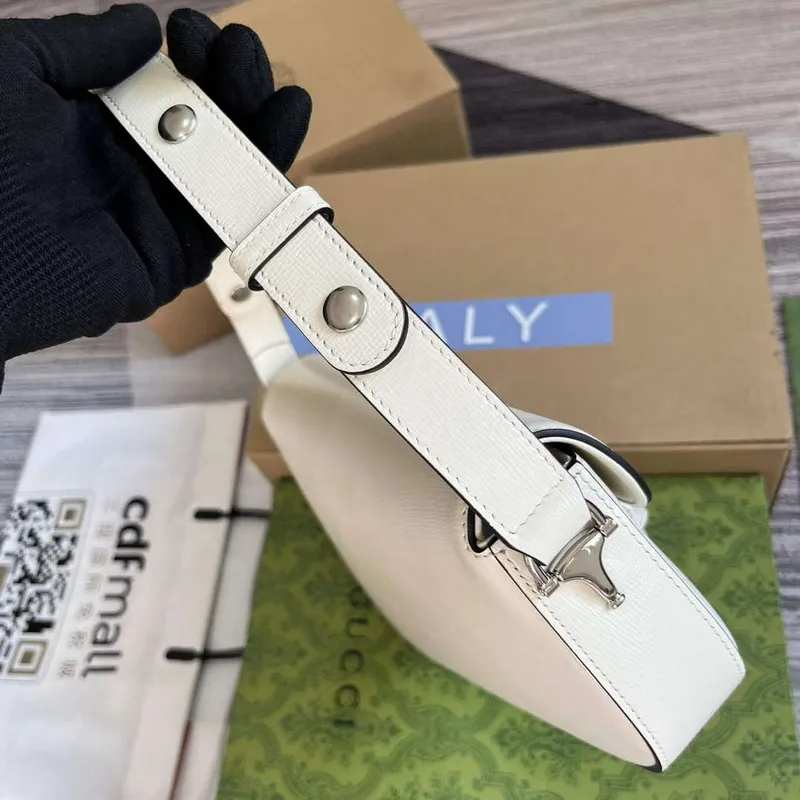 Gucci 764155 Gucci Horsebit 1955 Kabelka přes rameno Bílá