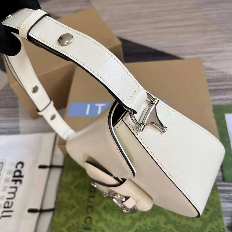 Gucci 764155 Gucci Horsebit 1955 Kabelka přes rameno Bílá