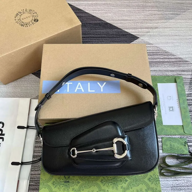 Gucci 764155 Gucci Horsebit 1955 Kabelka přes rameno Černá