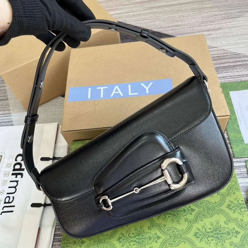 Gucci 764155 Gucci Horsebit 1955 Kabelka přes rameno Černá