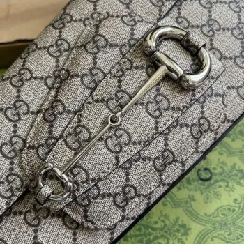 Gucci 764155 Gucci Horsebit 1955 Malá kabelka přes rameno Béžová/ebonová