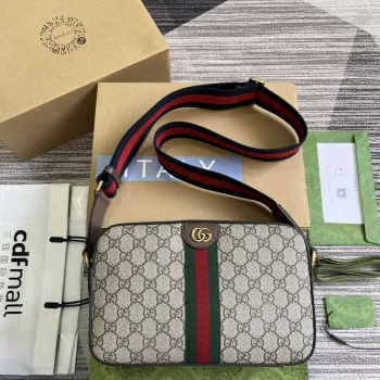 Gucci 767190 Ophidia Střední Messenger Taška Hnědá
