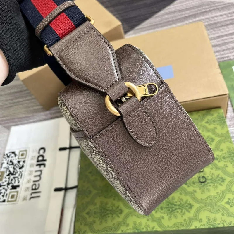 Gucci 767190 Ophidia Střední Messenger Taška Hnědá