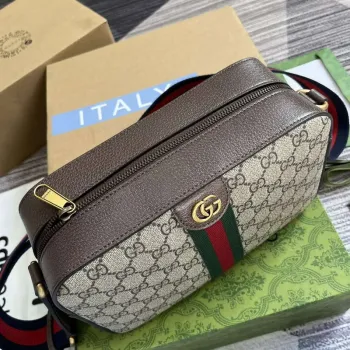 Gucci 767190 Ophidia Střední Messenger Taška Hnědá