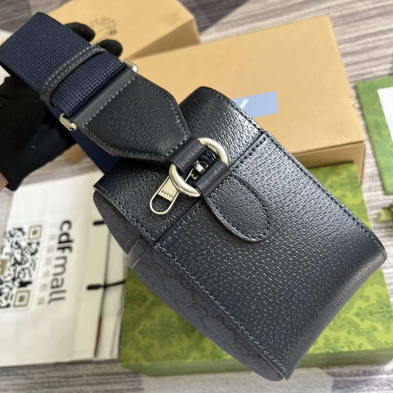 Gucci 767190 Ophidia Střední Messenger Taška Černá