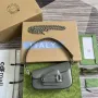 Gucci 774209 Gucci Horsebit 1955 Mini Ramenní Taška Šedá