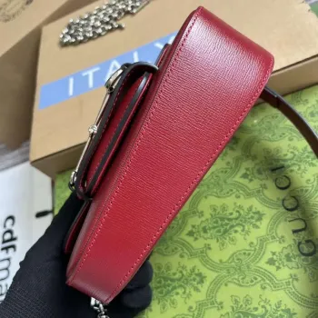 Gucci 774209 Gucci Horsebit 1955 Mini Ramenní Taška Červená