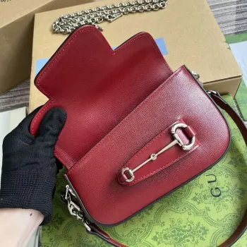 Gucci 774209 Gucci Horsebit 1955 Mini Ramenní Taška Červená