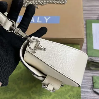 Gucci 774209 Gucci Horsebit 1955 Mini Ramenní Taška Bílá