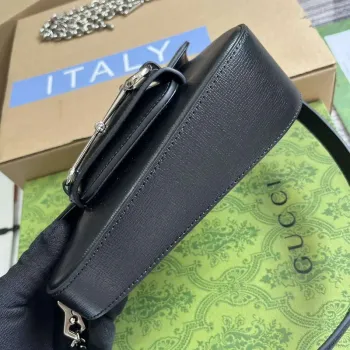 Gucci 774209 Gucci Horsebit 1955 Mini Ramenní Taška Černá
