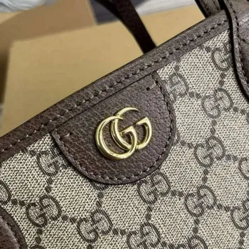 Gucci 739730 Ophidia Střední Tote Taška Hnědá plátno