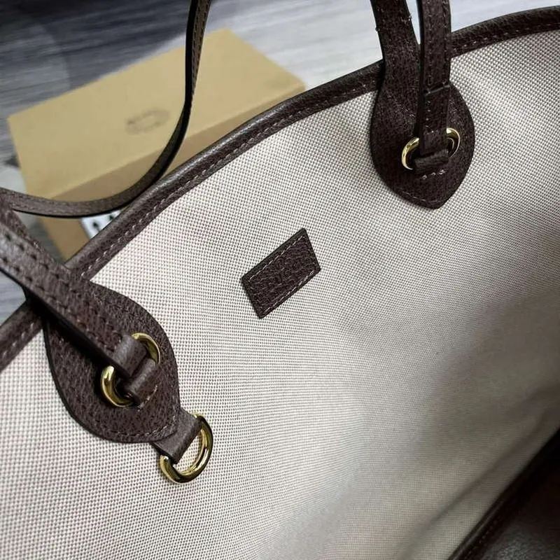 Gucci 739730 Ophidia Střední Tote Taška Hnědá plátno