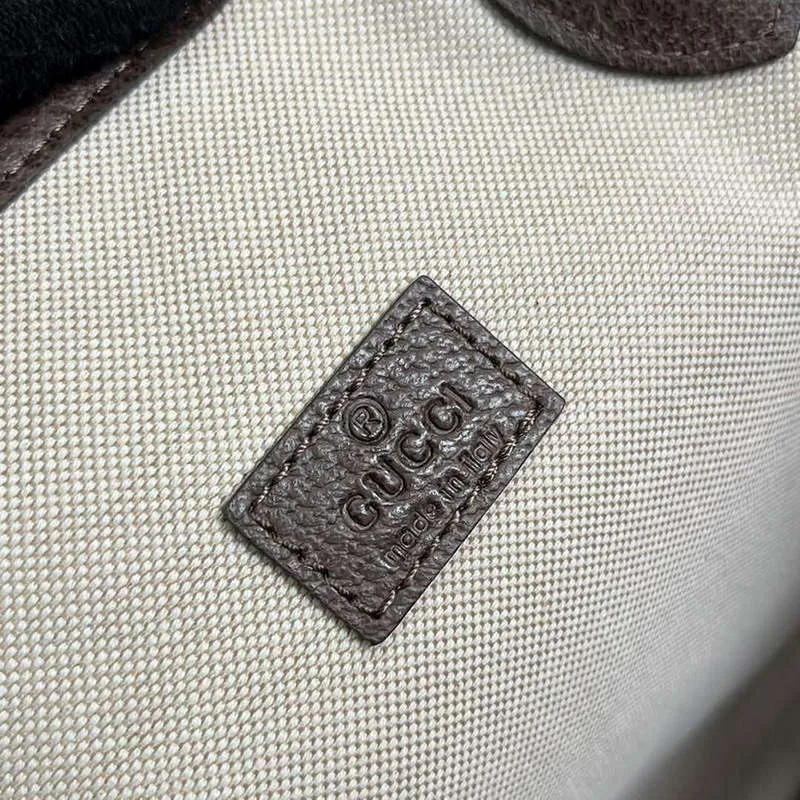 Gucci 739730 Ophidia Střední Tote Taška Hnědá plátno