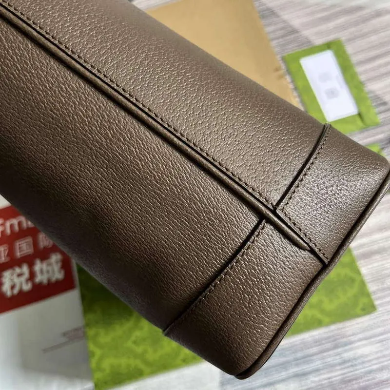 Gucci 739730 Ophidia Střední Tote Taška Hnědá kůže