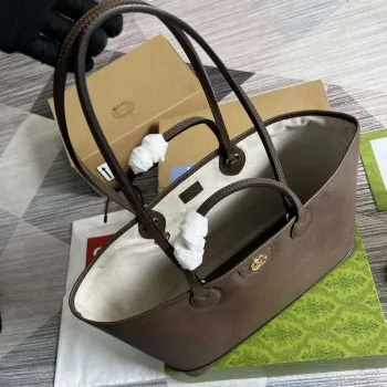 Gucci 739730 Ophidia Střední Tote Taška Hnědá kůže