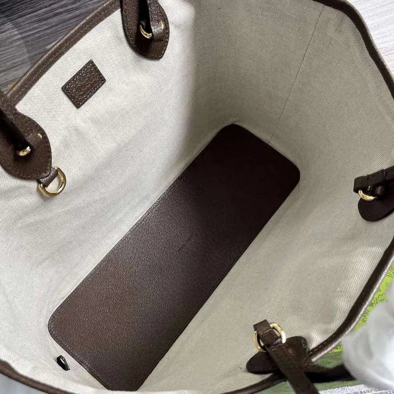 Gucci 739730 Ophidia Střední Tote Taška Hnědá kůže