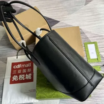 Gucci 739730 Ophidia Střední Tote Taška Černá kůže